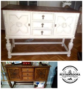 Antes y después mueble pintado a la tiza. La Restauradora